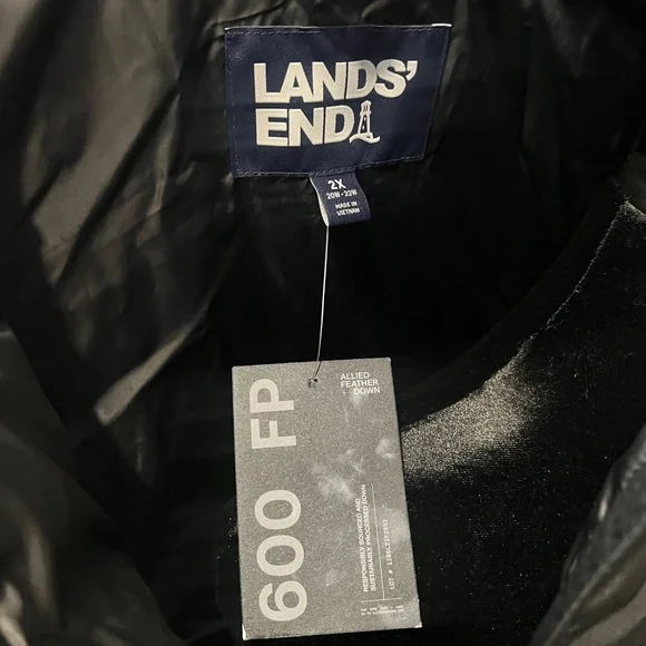 Lands‎ End Men’s size XXL 2XL Black Puffer Vest Winter - Picture 3 of 3